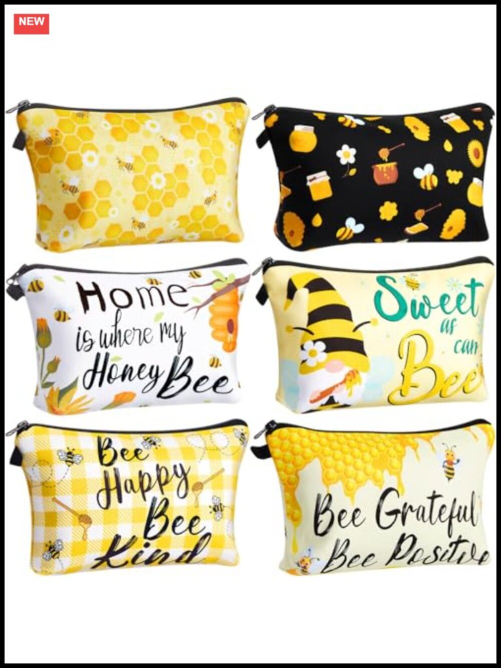 6 Pcs Waterproof Makeup Bags Travel Cosmetic Pouch Zipper Toiletry Organizer
